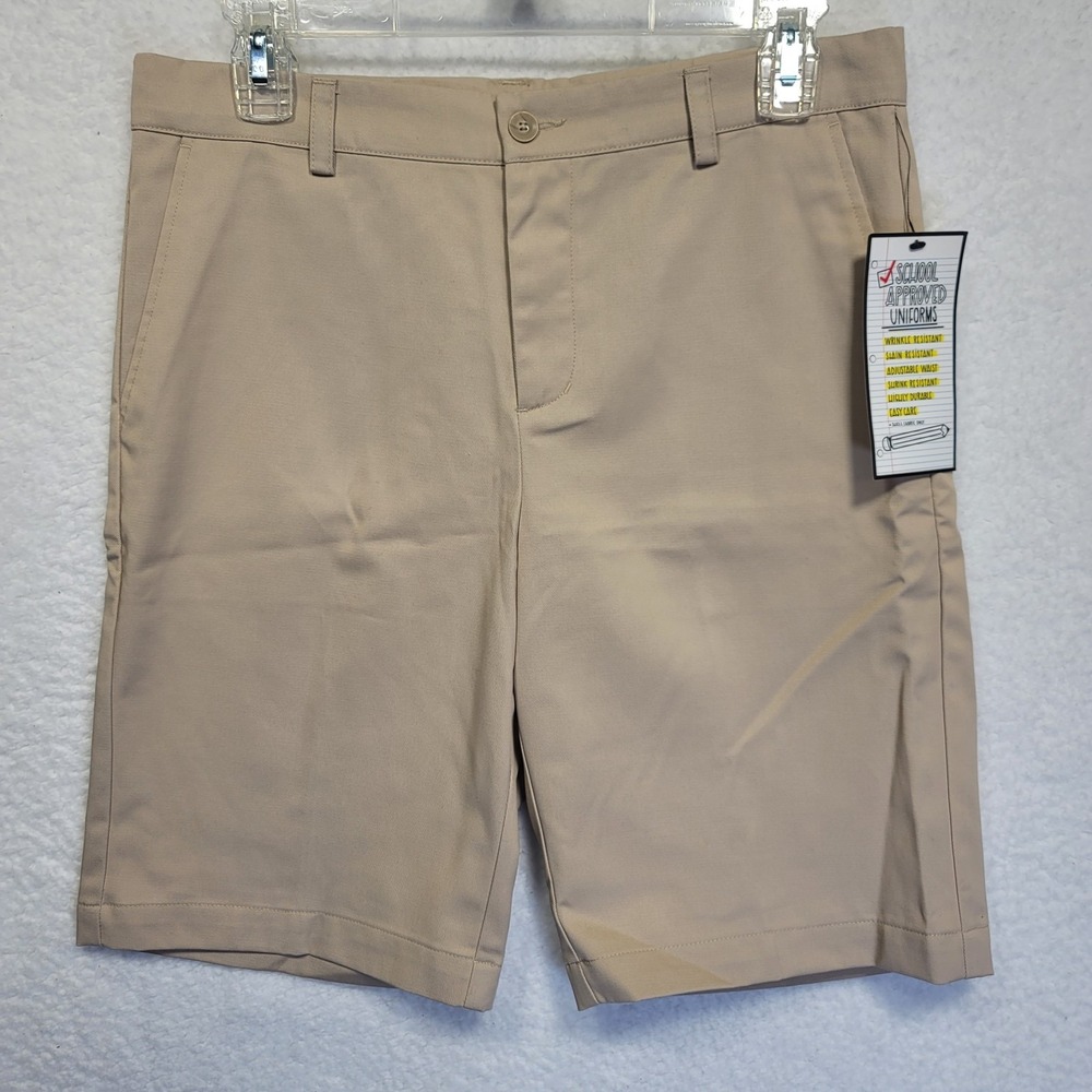 Slazenger School Uniform Boys Shorts Khaki Size Large YBU401 Stain Resistant